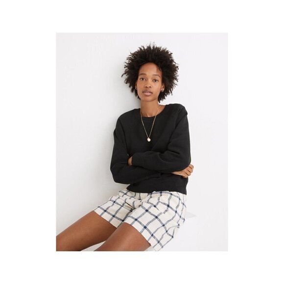 Madewell (Re)sourced Cotton Shrunken Sweatshirt AD112 black xs - Picture 1 of 4